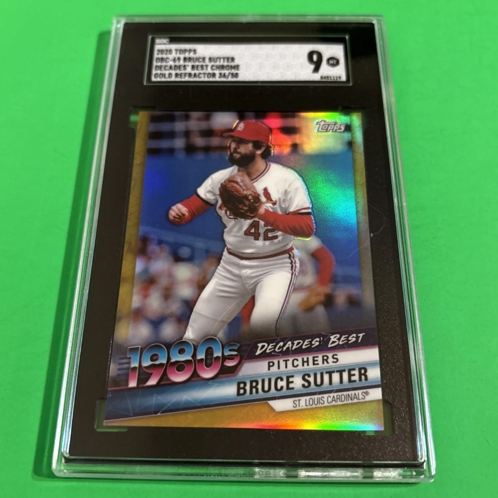 2020 Topps Decades Best Chrome Pitchers Gold Refractor /50 Bruce Sutter SGC 9!!